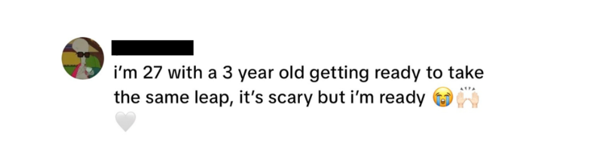Audience comment expressing recognition in Jhaynane’s story.